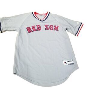 Majestic Boston Red Sox Jersey Mens Size S Gray Tshirt MLB Baseball